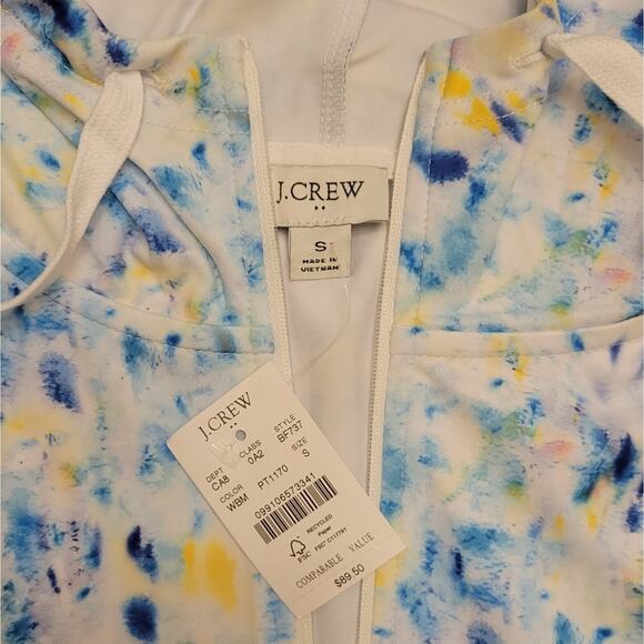 J. Crew Factory - Full-zip active multicolor blue white hoodie - Size Small - Picture 5 of 6